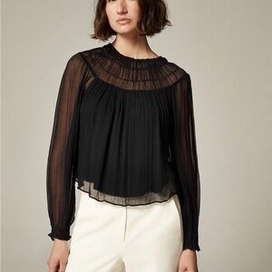 Drapey Shirred Top in Crinkle Cupro